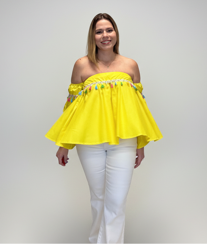Yellow Tassel Top
