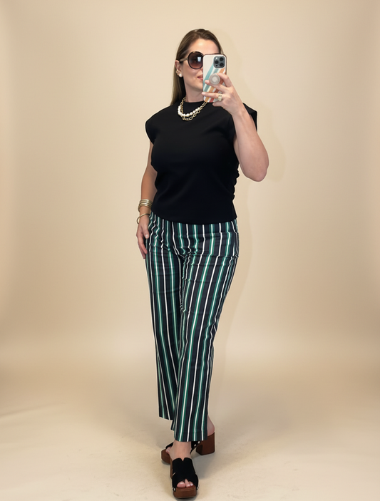 Barrel Leg Stripe Pants