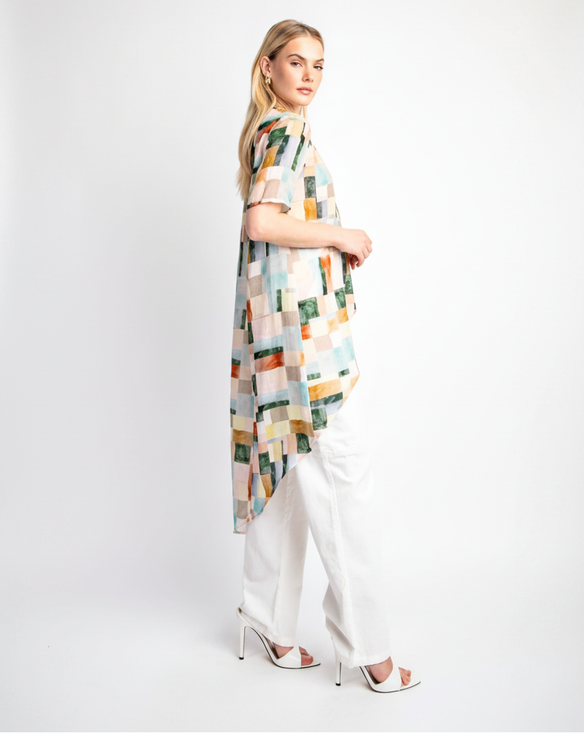 Coral Mix Asymmetrical Top