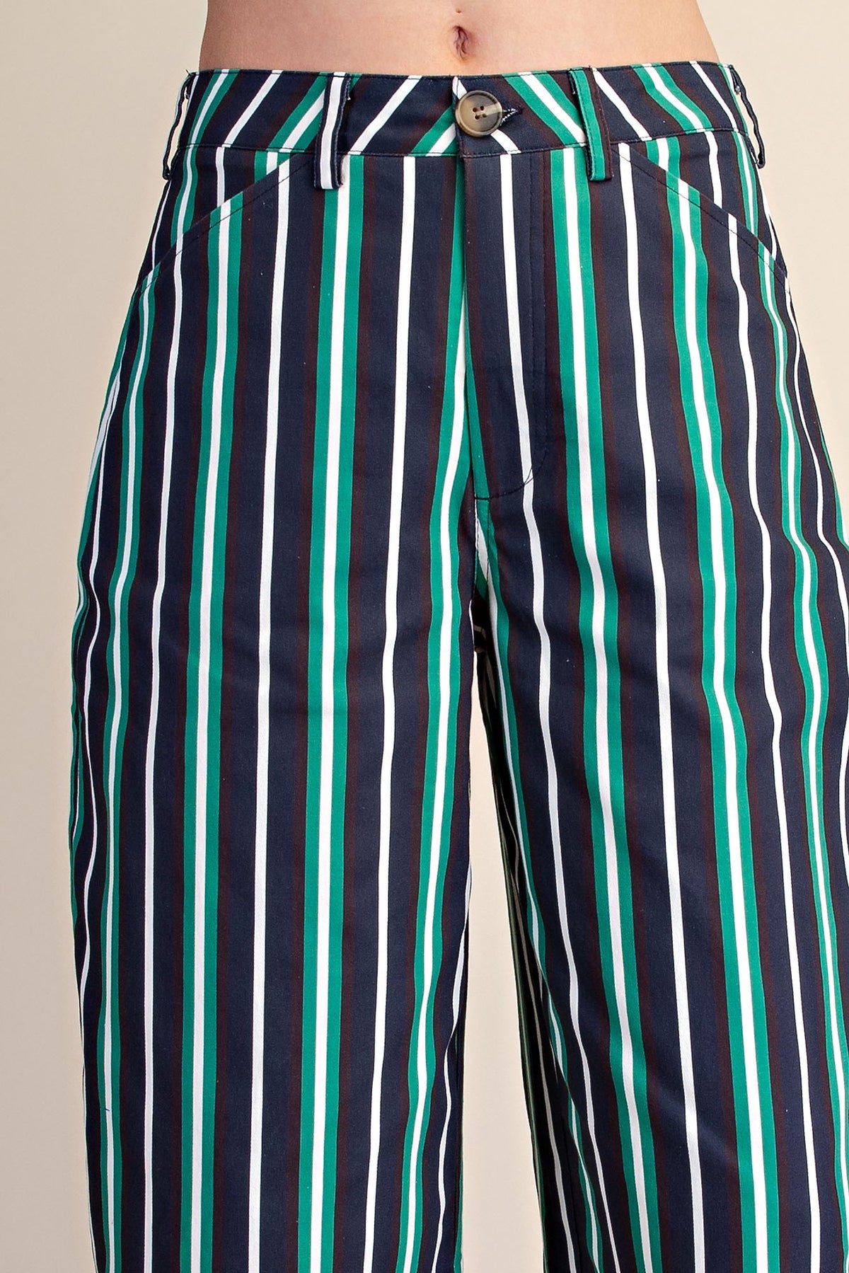 Barrel Leg Stripe Pants