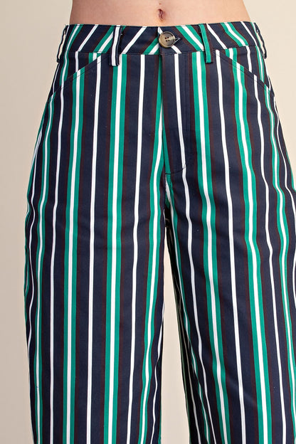 Barrel Leg Stripe Pants