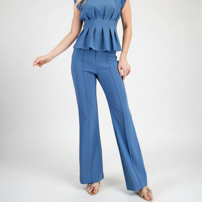 Blue High-Waisted Pants