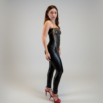Faux Leather Jumpsuit
