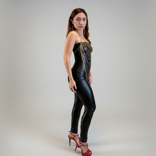 Faux Leather Jumpsuit