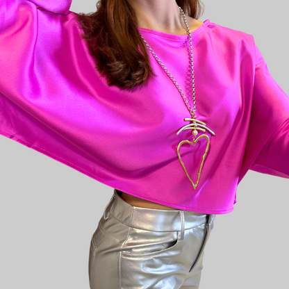 Silver Faux Leather Pants