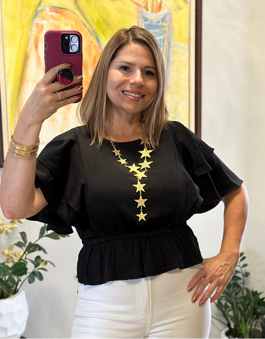 Black Satin Top