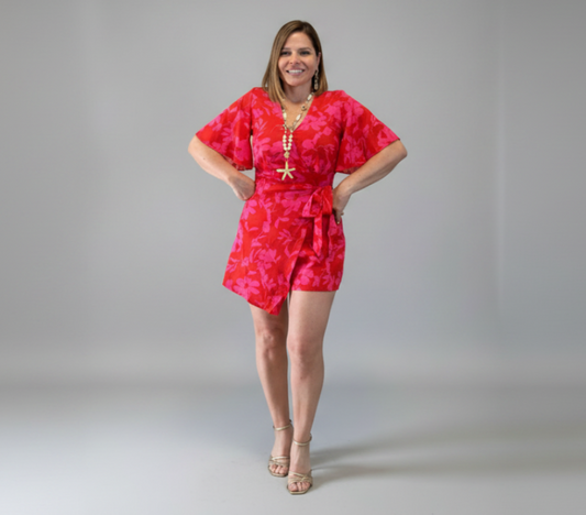 Red & Pink Romper