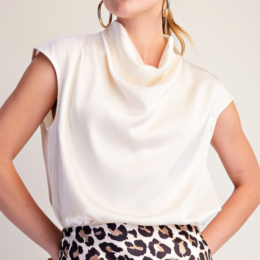 Champagne Cowl Neck Top