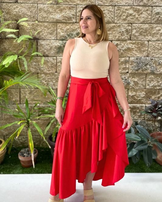 Lovely Red Long Skirt