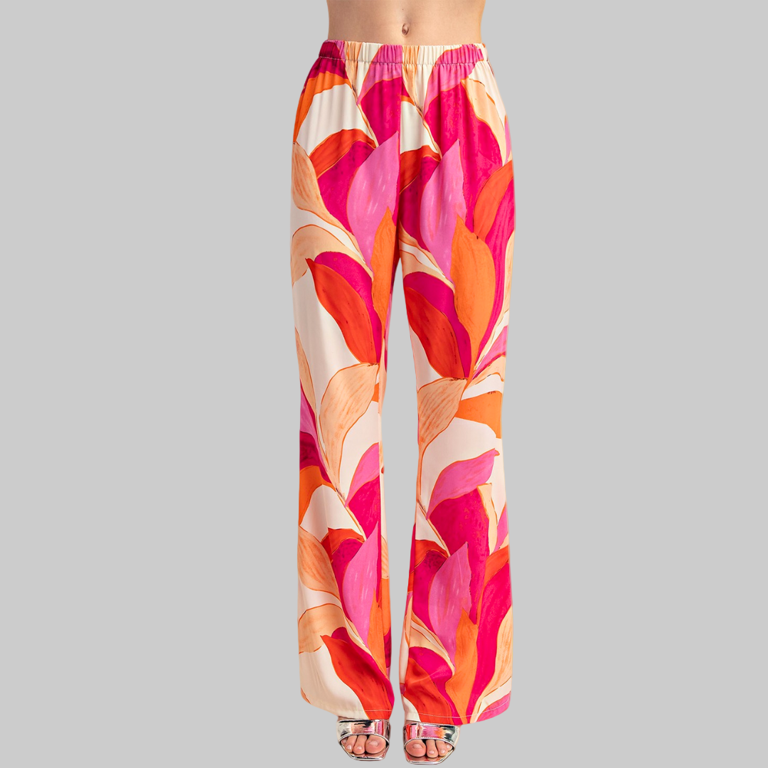Printed Wide Leg Pants