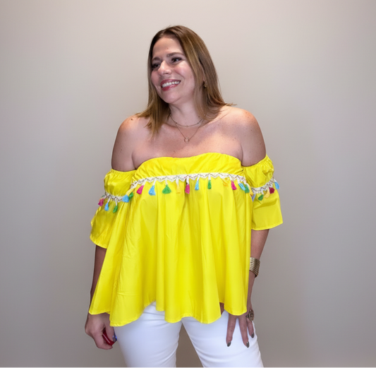 Yellow Tassel Top