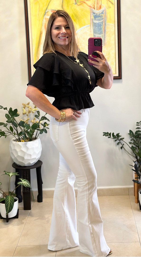Black Satin Top