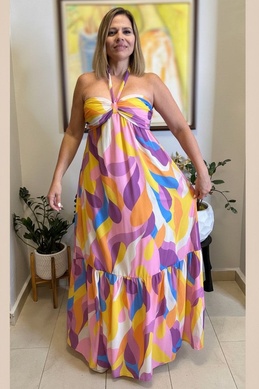 Yellow Orchid Maxi Dress