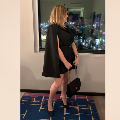 Woven Capelet Dress