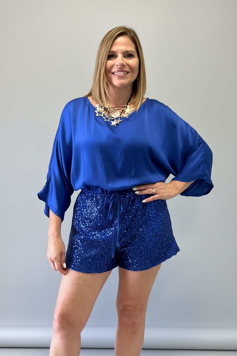 Royal Blue Sequin Romper