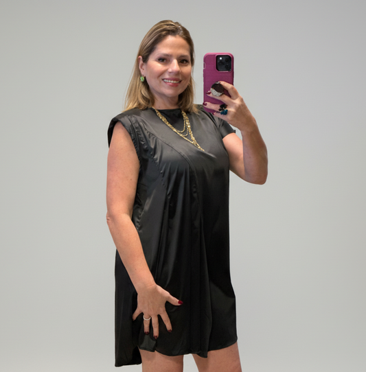 Asymmetric Satin Mini Dress