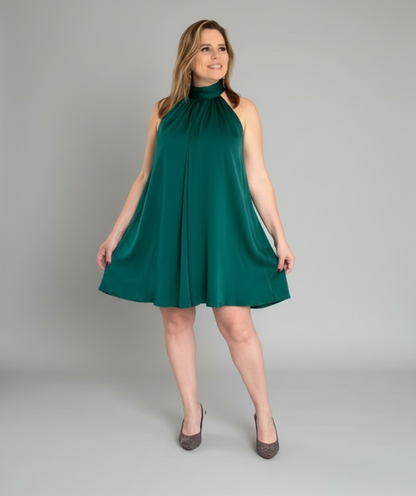 Green Satin Mini Dress