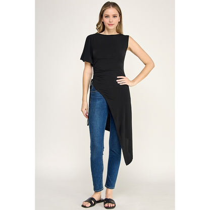 Asymmetrical  Solid Tunic