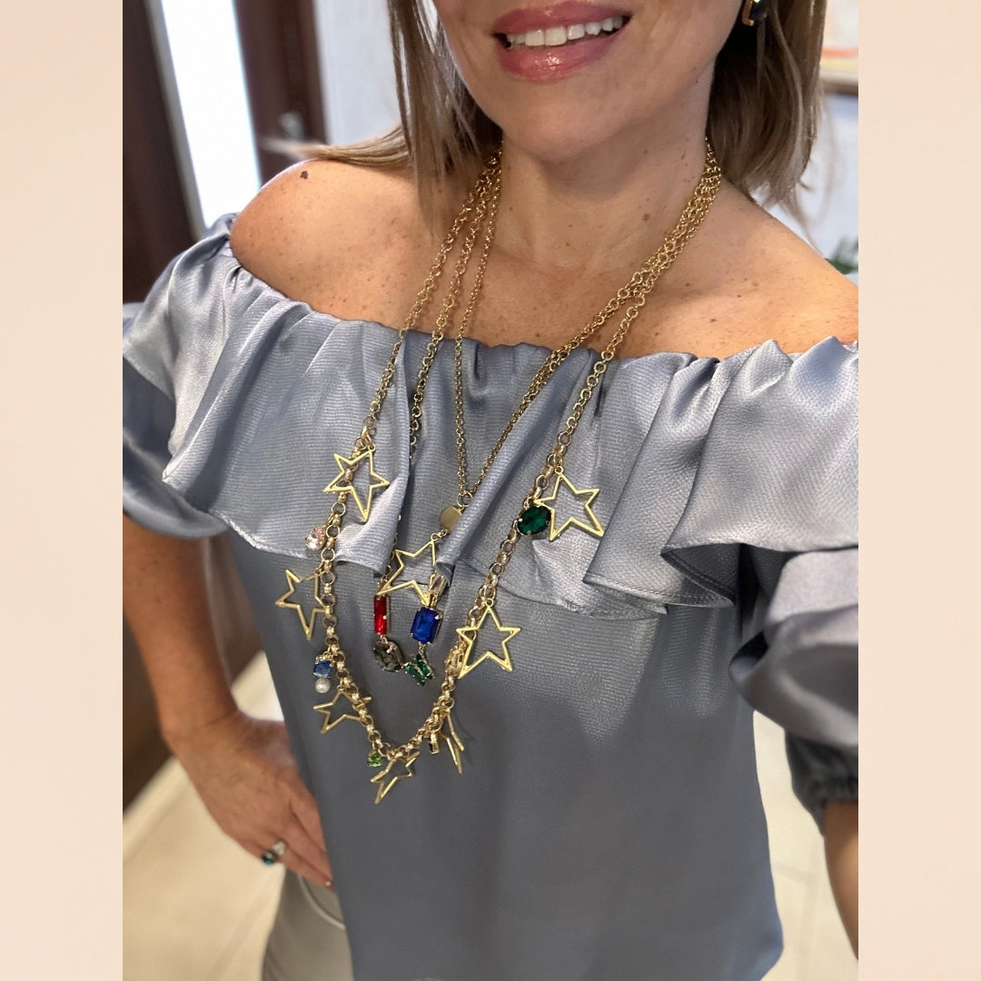 Metallic Silver Top