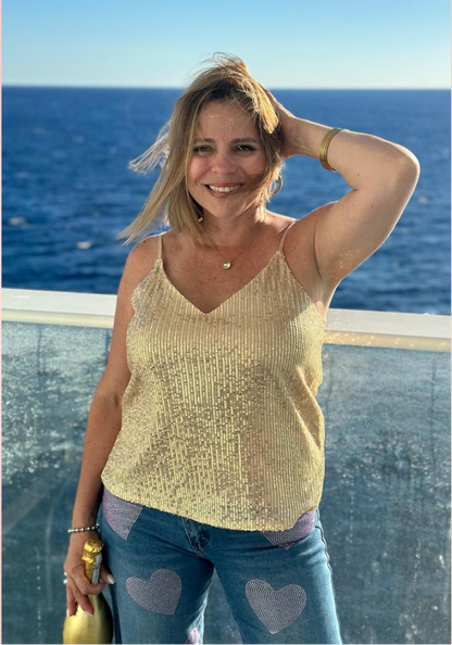 Sequin Gold Tank Top