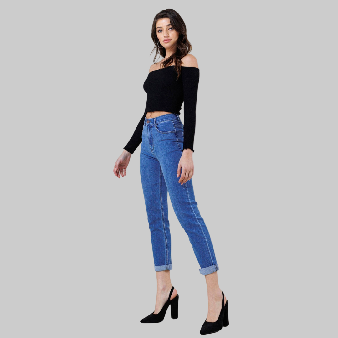 High Waisted Classic Boyfriend Jeans