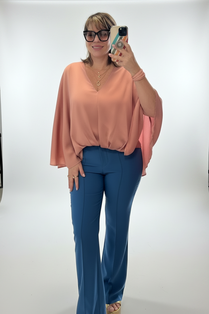 Blue High-Waisted Pants