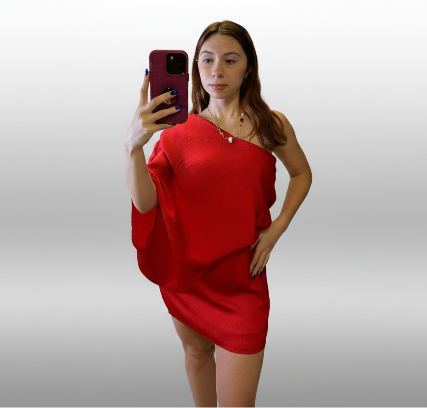 Pretty Red Satin Dress