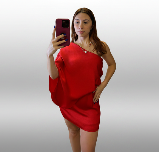 Pretty Red Satin Dress